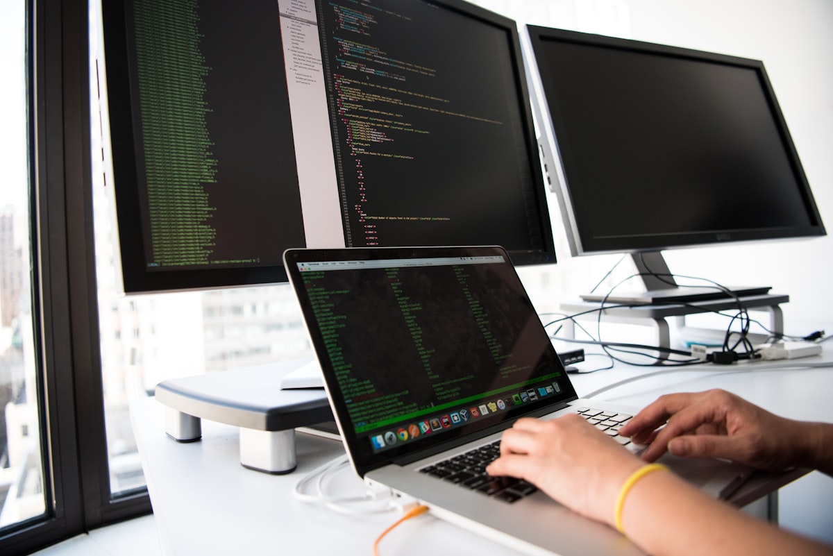 A developer carrying out website updates
